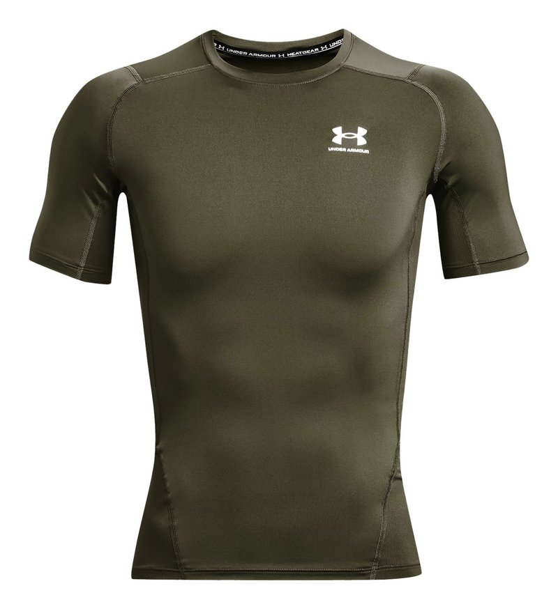 Under Armour HeatGear camiseta de compresión de hombre, marine OD green/blanco