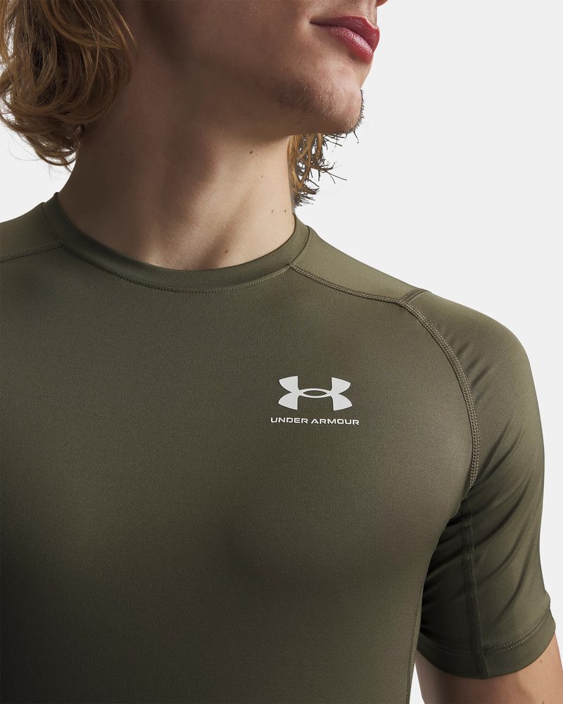 Under Armour HeatGear camiseta de compresión de hombre, marine OD green/blanco