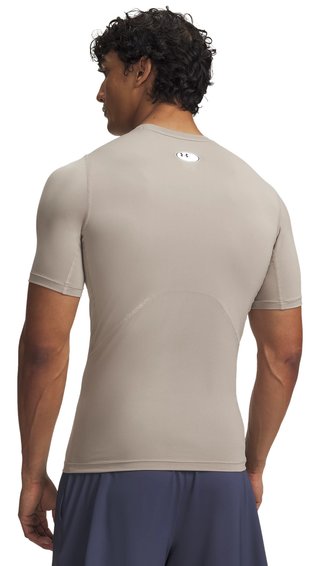Under Armour HeatGear camiseta de compresión de hombre, timberwolf taupe/blanco