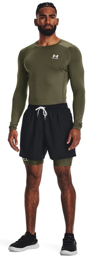 Under Armour HeatGear camiseta de compresión de manga larga de hombre, marine OD green/blanco