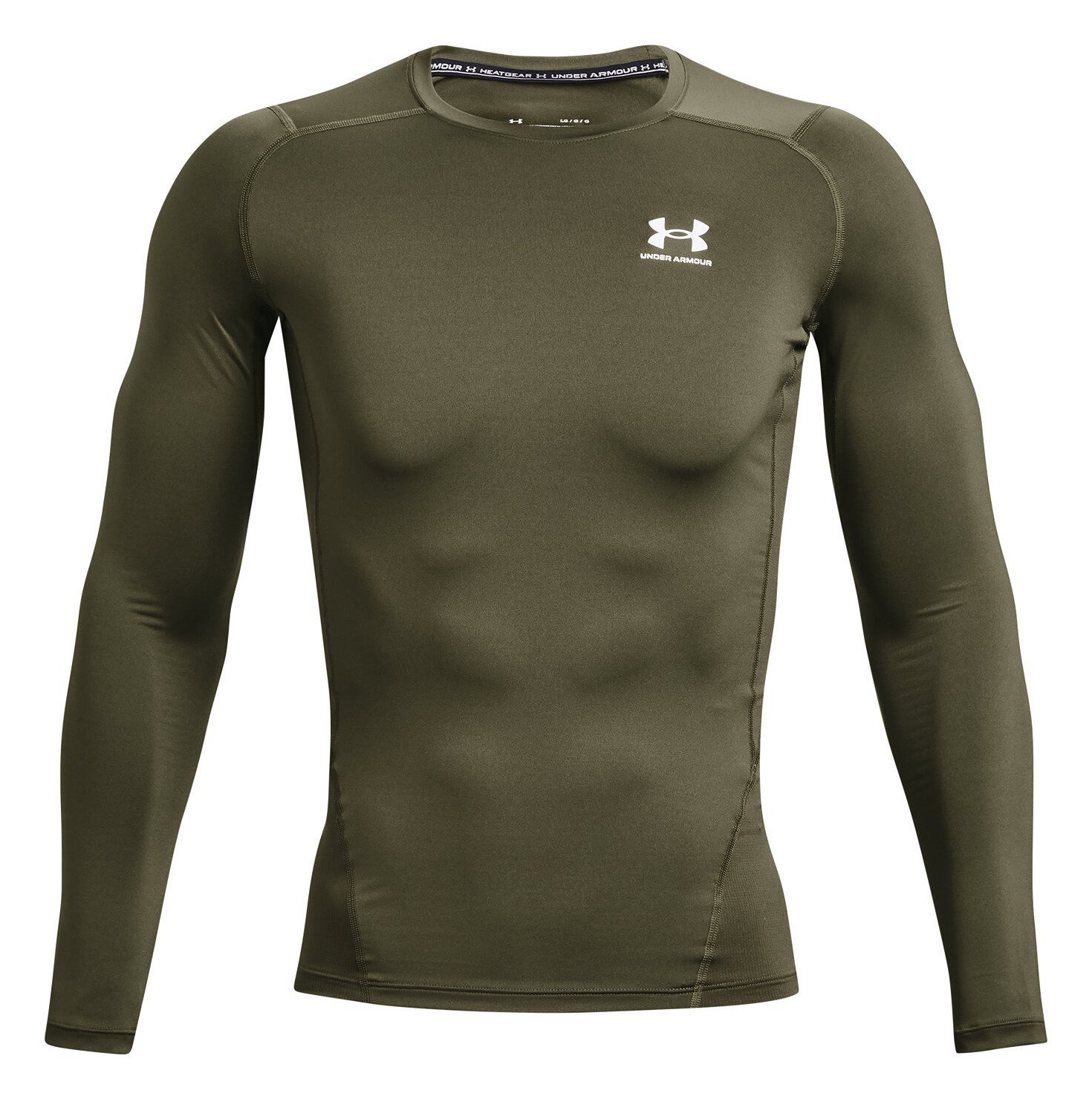 Under Armour HeatGear camiseta de compresión de manga larga de hombre, marine OD green/blanco
