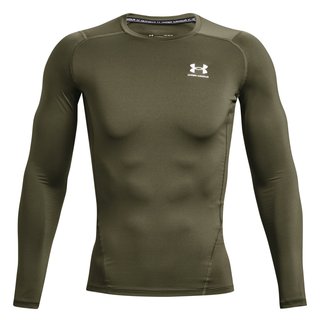 Under Armour HeatGear camiseta de compresión de manga larga de hombre, marine OD green/blanco