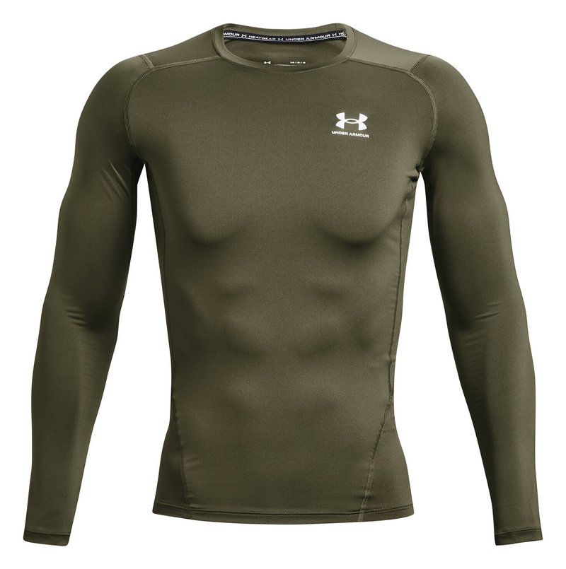 Under Armour HeatGear camiseta de compresión de manga larga de hombre, marine OD green/blanco