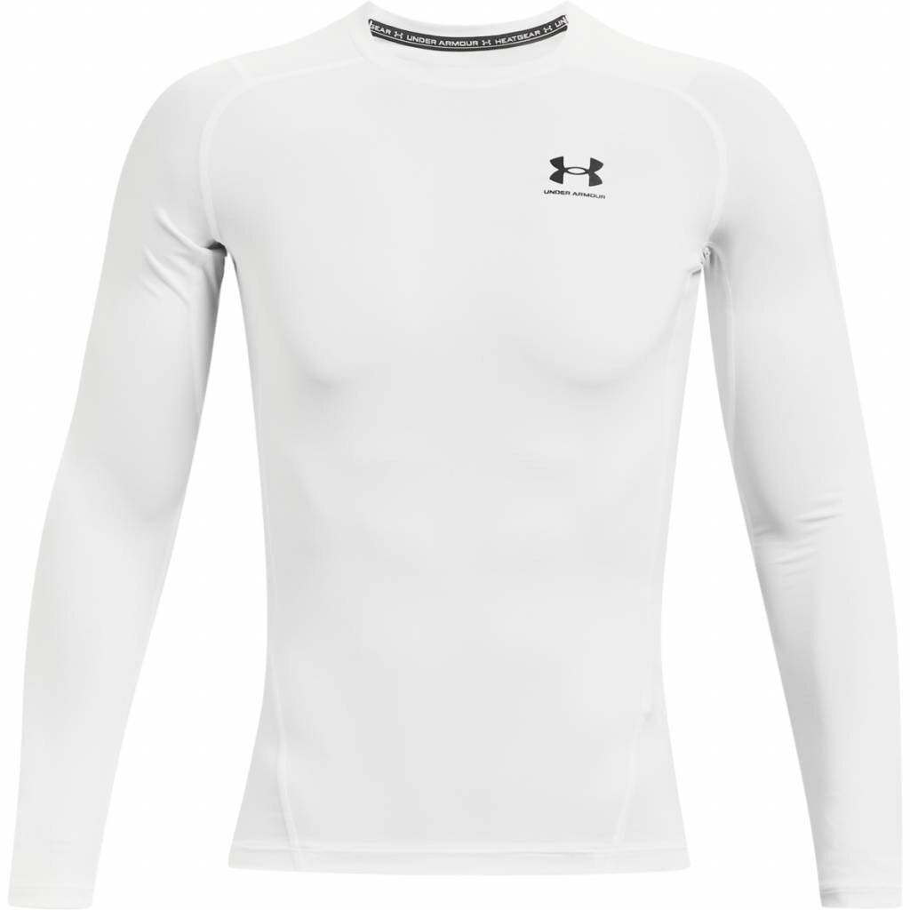 Under Armour HeatGear camiseta de compresión de manga larga de hombre, blanco/negro