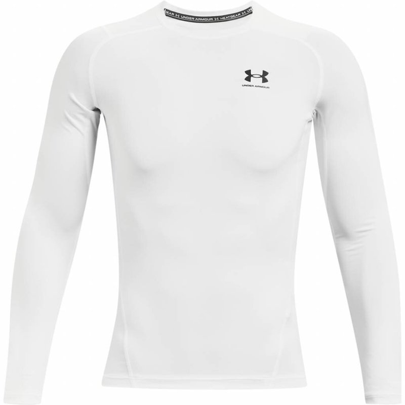 Under Armour HeatGear camiseta de compresión de manga larga de hombre, blanco/negro