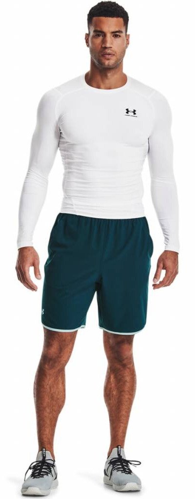 Under Armour HeatGear camiseta de compresión de manga larga de hombre, blanco/negro