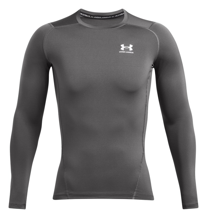 Under Armour HeatGear camiseta de compresión de manga larga de hombre, castlerock/blanco