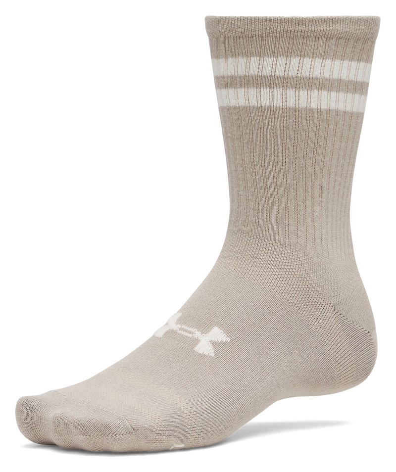 Under Armour Essential Crew unisex calcetines (6 pack), timberwolf taupe/blanco/stone