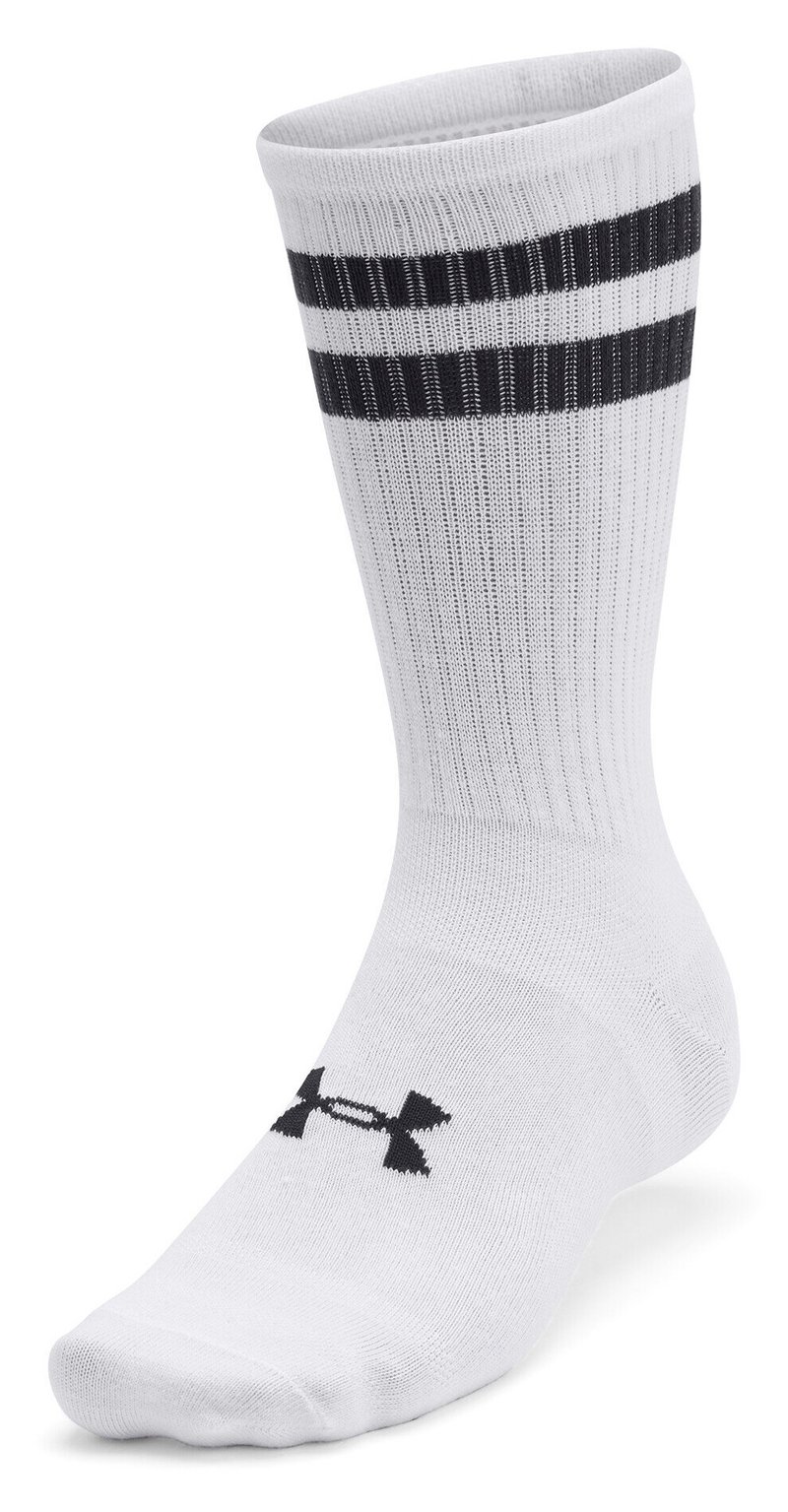Under Armour Essential Crew unisex calcetines (6 pack), blanco/negro