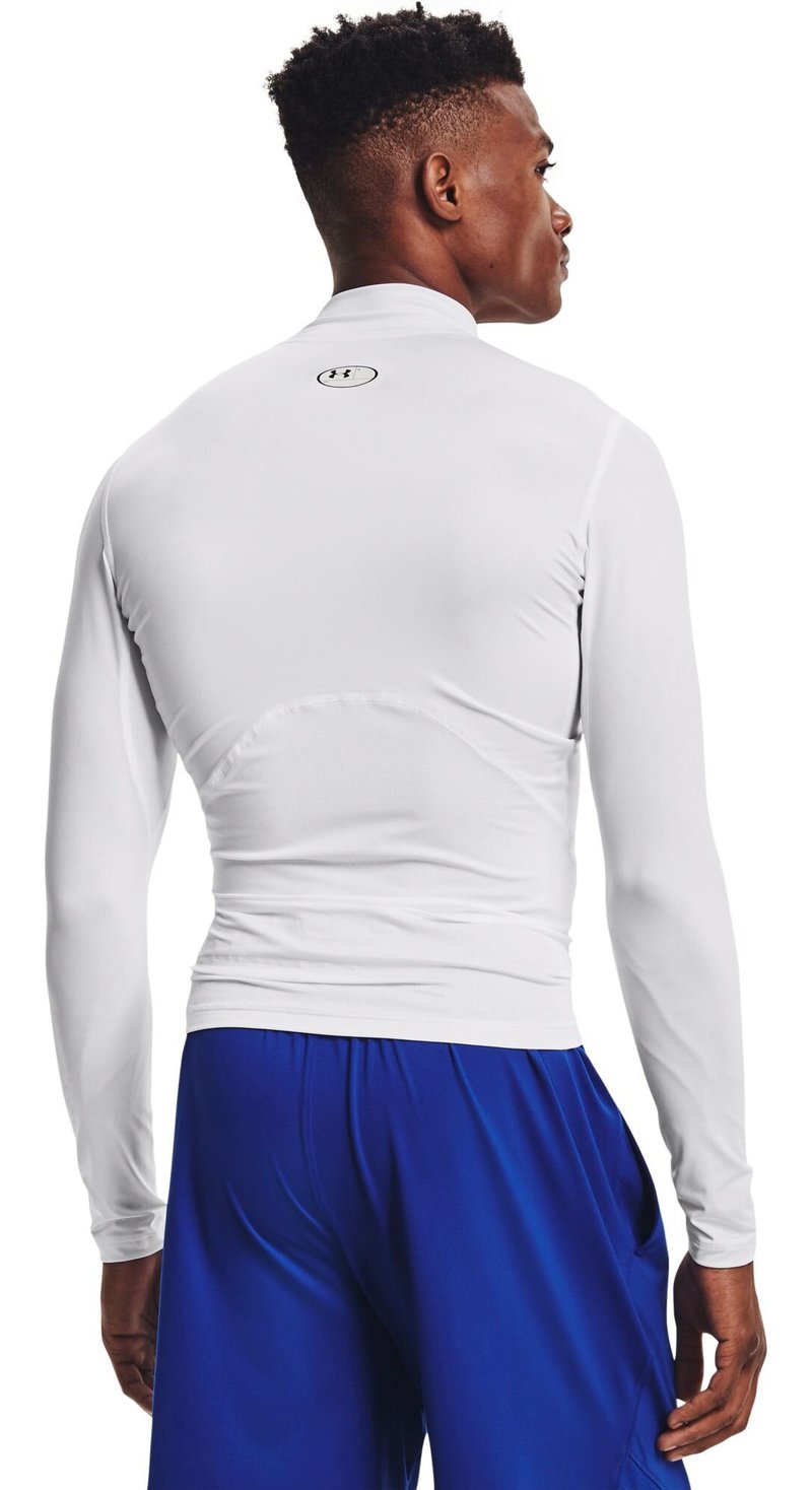 Under Armour HeatGear Comp Mock camiseta de compresión de manga larga de hombre, blanco/negro
