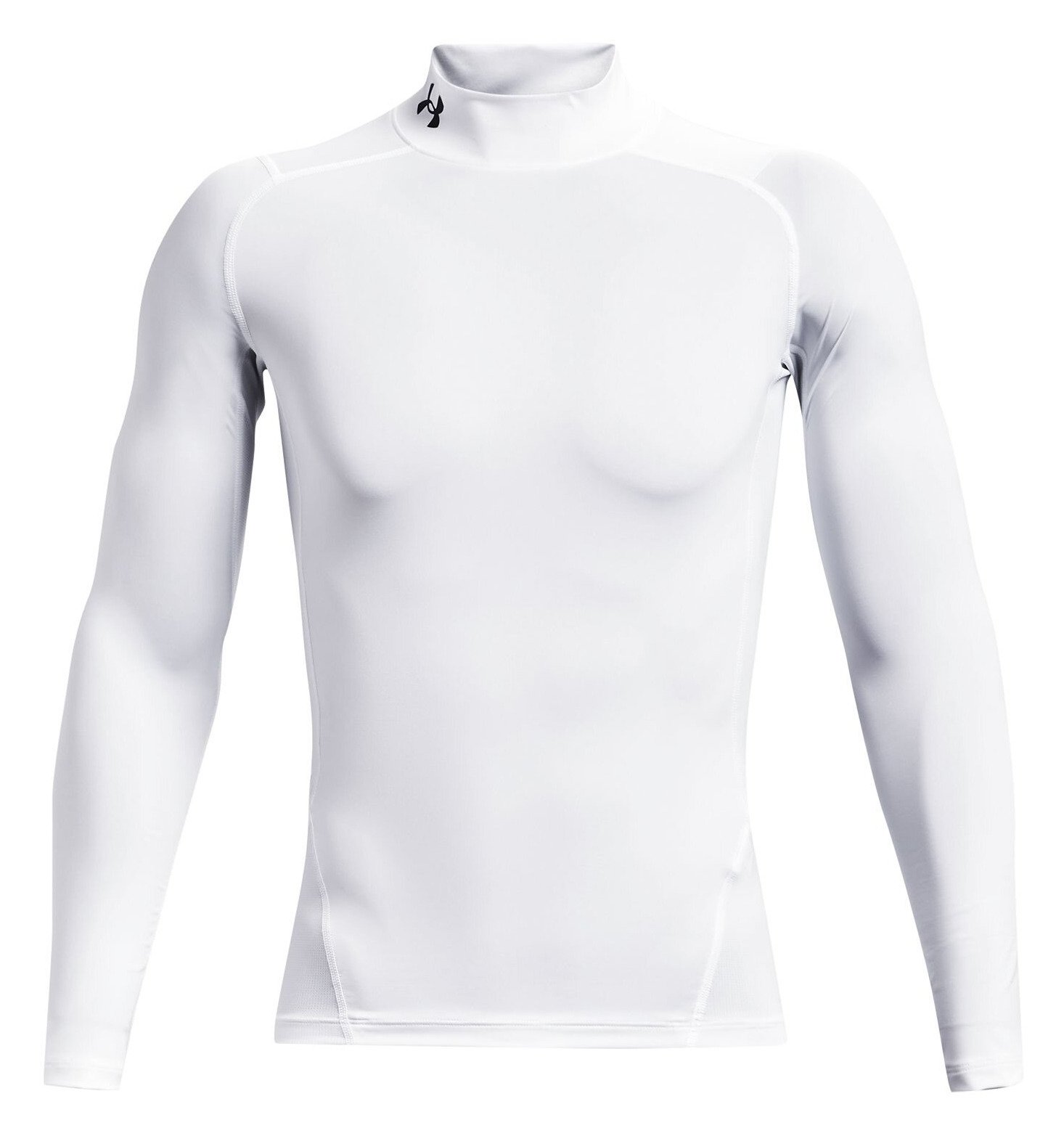 Under Armour HeatGear Comp Mock camiseta de compresión de manga larga de hombre, blanco/negro
