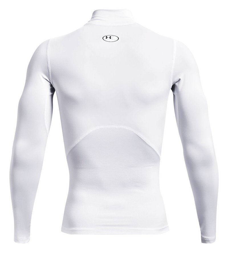 Under Armour HeatGear Comp Mock camiseta de compresión de manga larga de hombre, blanco/negro
