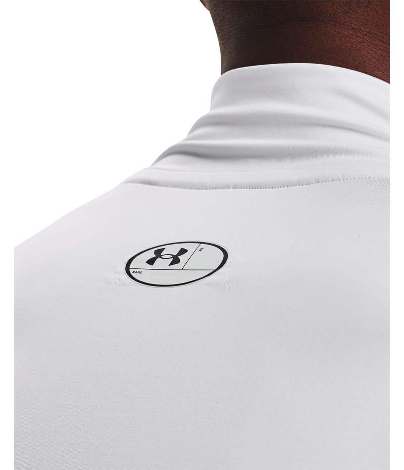 Under Armour HeatGear Comp Mock camiseta de compresión de manga larga de hombre, blanco/negro
