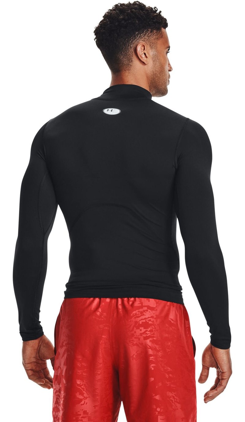 Under Armour HeatGear Comp Mock camiseta de compresión de manga larga de hombre, negro/blanco
