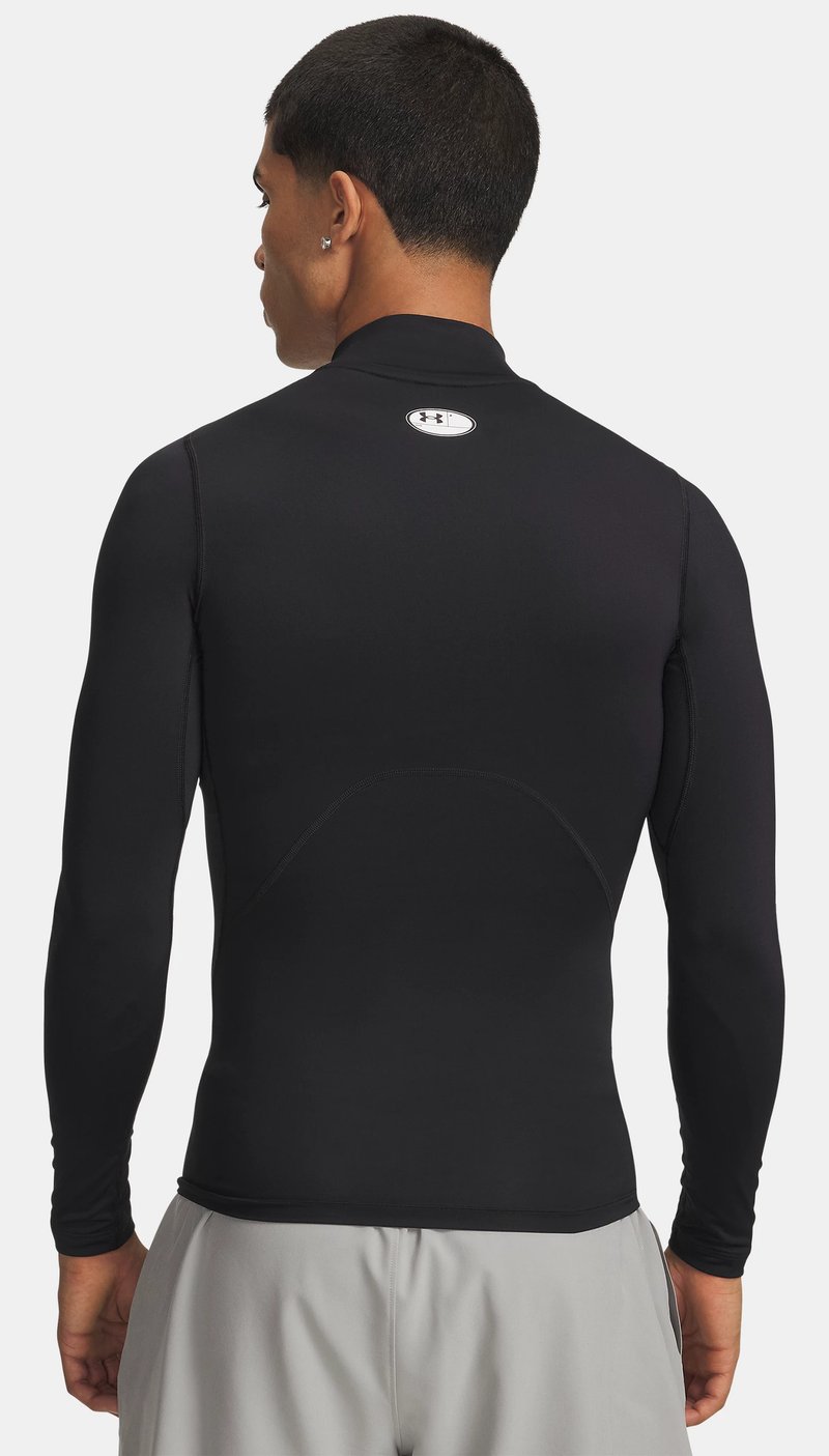 Under Armour HeatGear Comp Mock camiseta de compresión de manga larga de hombre, negro/blanco