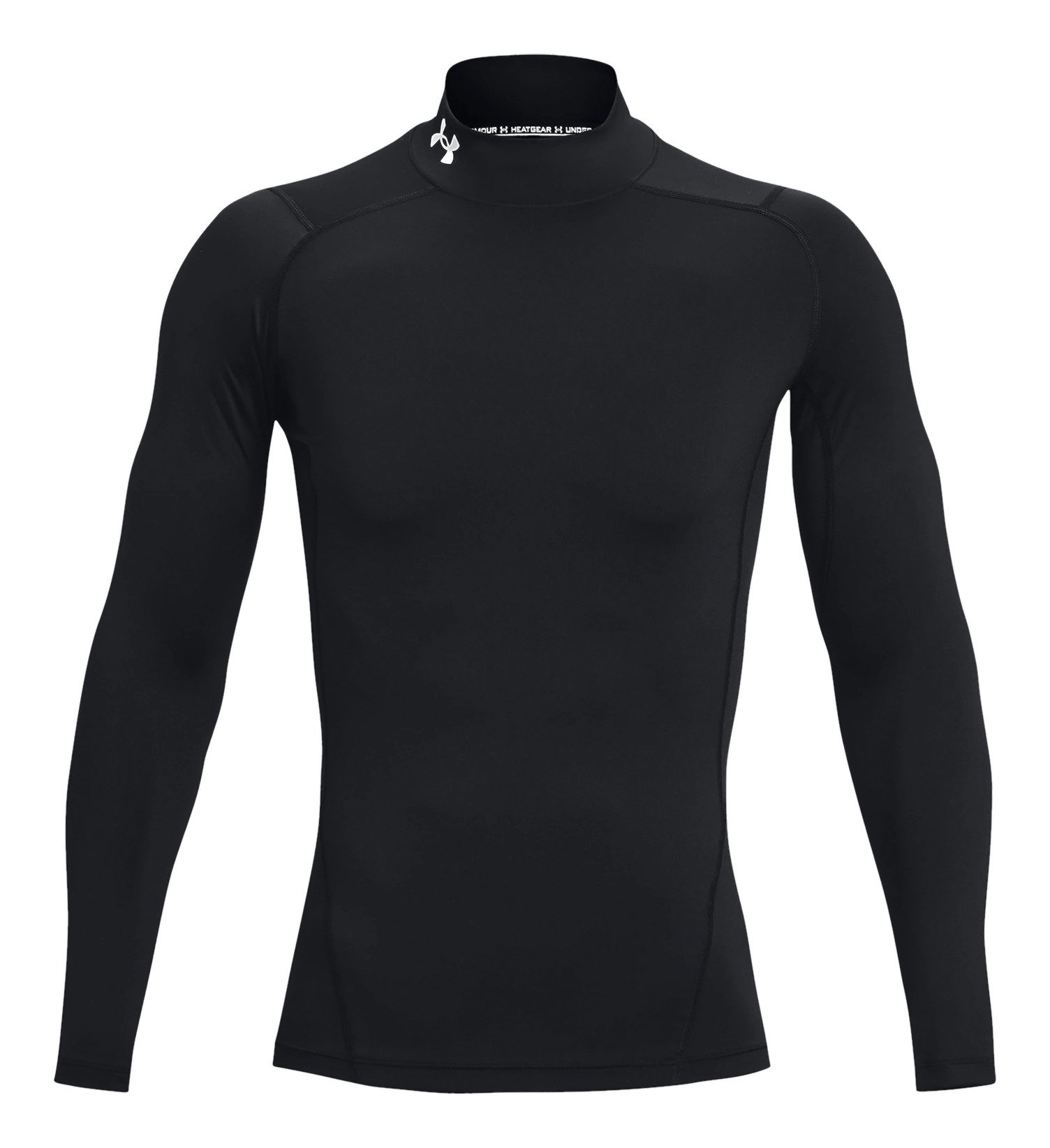 Under Armour HeatGear Comp Mock camiseta de compresión de manga larga de hombre, negro/blanco