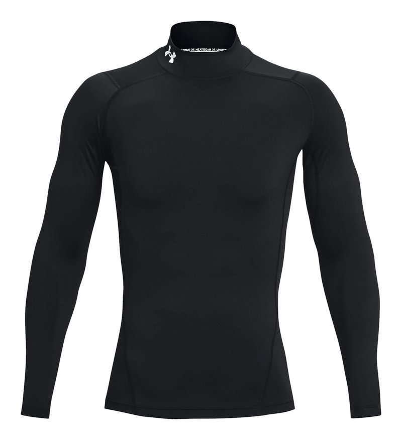 Under Armour HeatGear Comp Mock camiseta de compresión de manga larga de hombre, negro/blanco