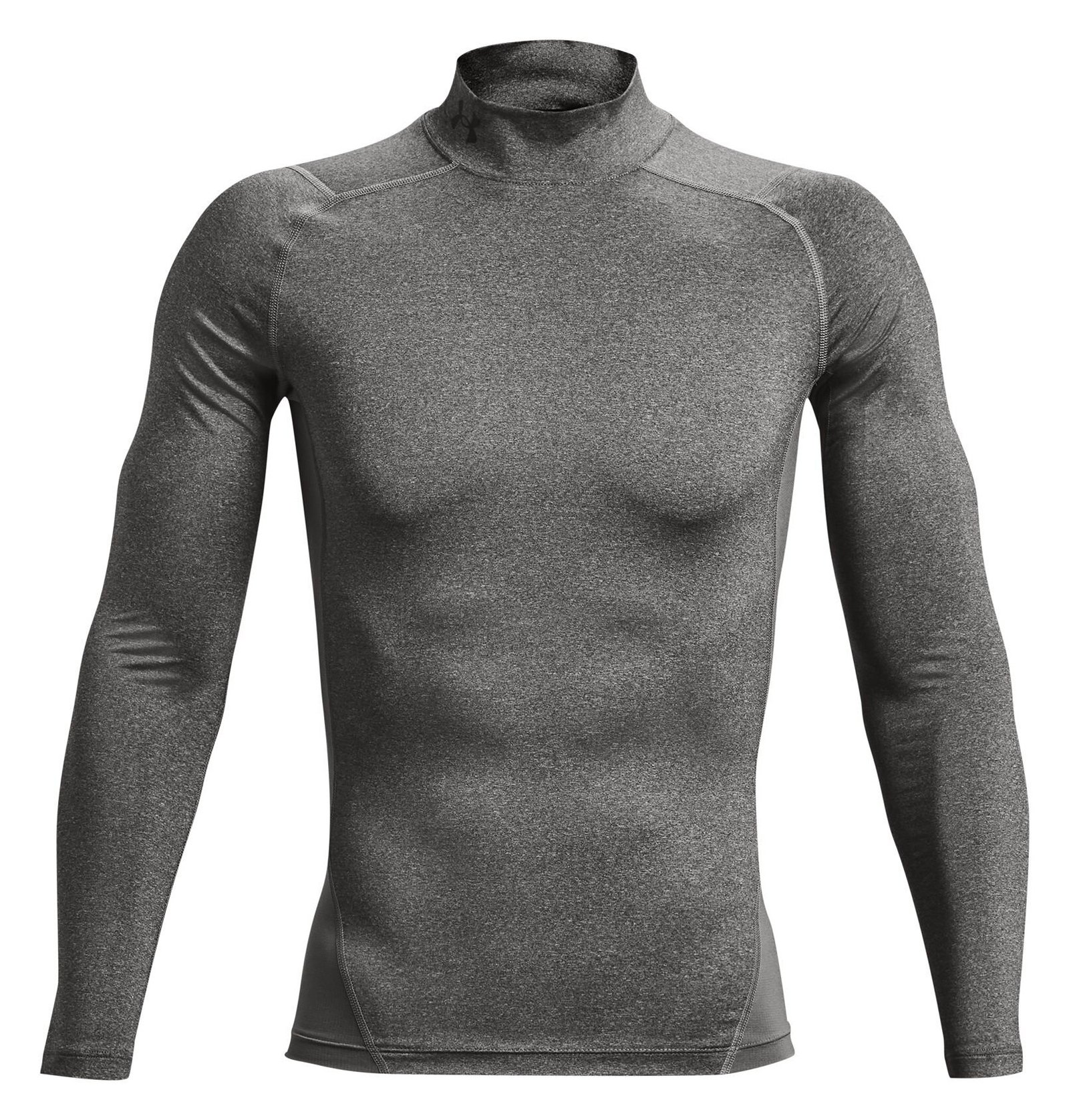 Under Armour HeatGear Comp Mock camiseta de compresión de manga larga de hombre, carbon heather/negro