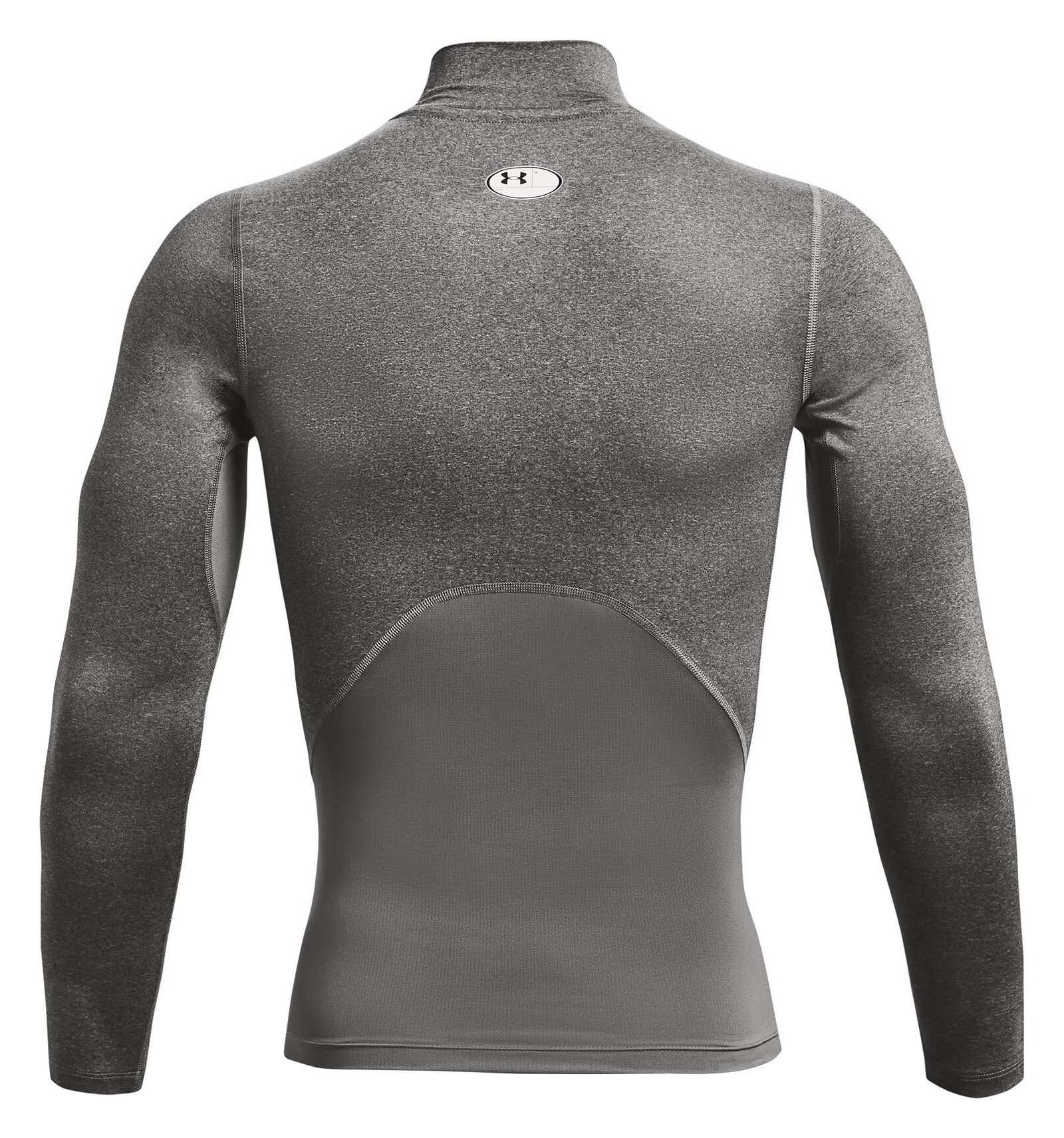 Under Armour HeatGear Comp Mock camiseta de compresión de manga larga de hombre, carbon heather/negro