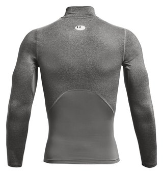 Under Armour HeatGear Comp Mock camiseta de compresión de manga larga de hombre, carbon heather/negro