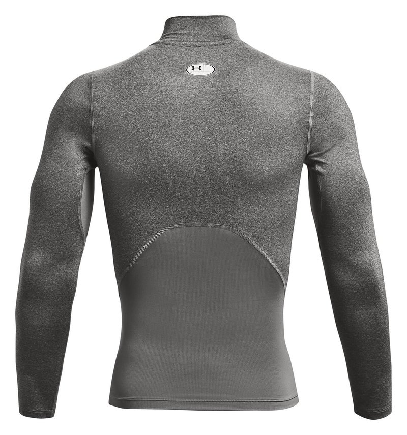 Under Armour HeatGear Comp Mock camiseta de compresión de manga larga de hombre, carbon heather/negro