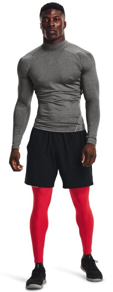 Under Armour HeatGear Comp Mock camiseta de compresión de manga larga de hombre, carbon heather/negro