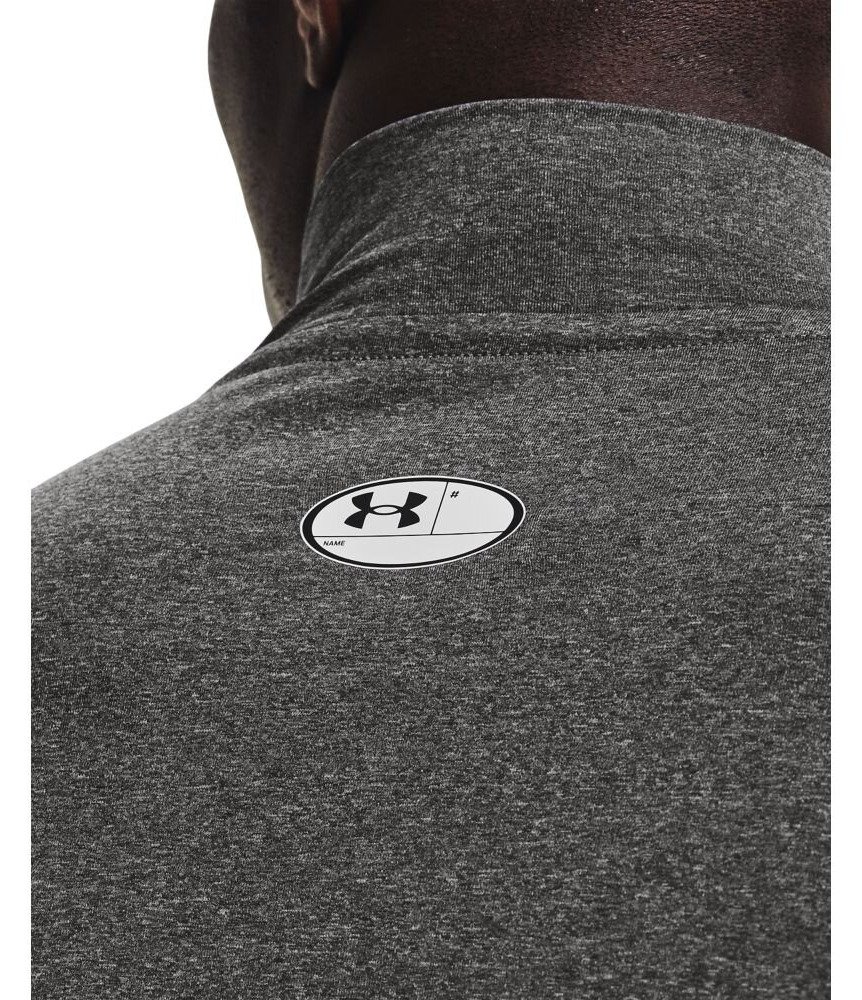 Under Armour HeatGear Comp Mock camiseta de compresión de manga larga de hombre, carbon heather/negro
