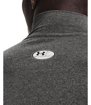 Under Armour HeatGear Comp Mock camiseta de compresión de manga larga de hombre, carbon heather/negro