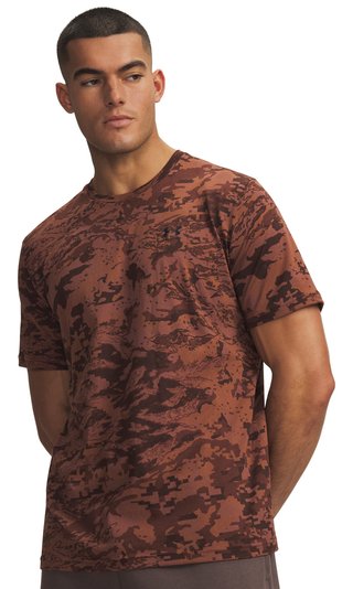 Under Armour ABC Camo SS camiseta de hombre, vintage mocha