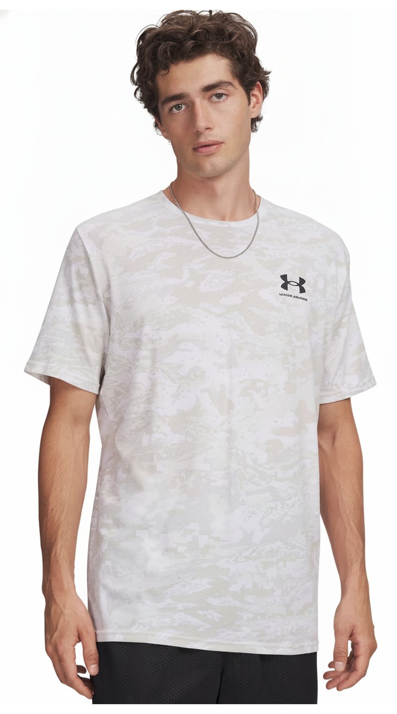 Under Armour ABC Camo SS camiseta de hombre, blanco/negro