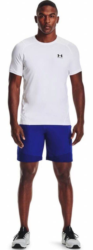 Under Armour HG Fitted SS camiseta de hombre, blanco/negro