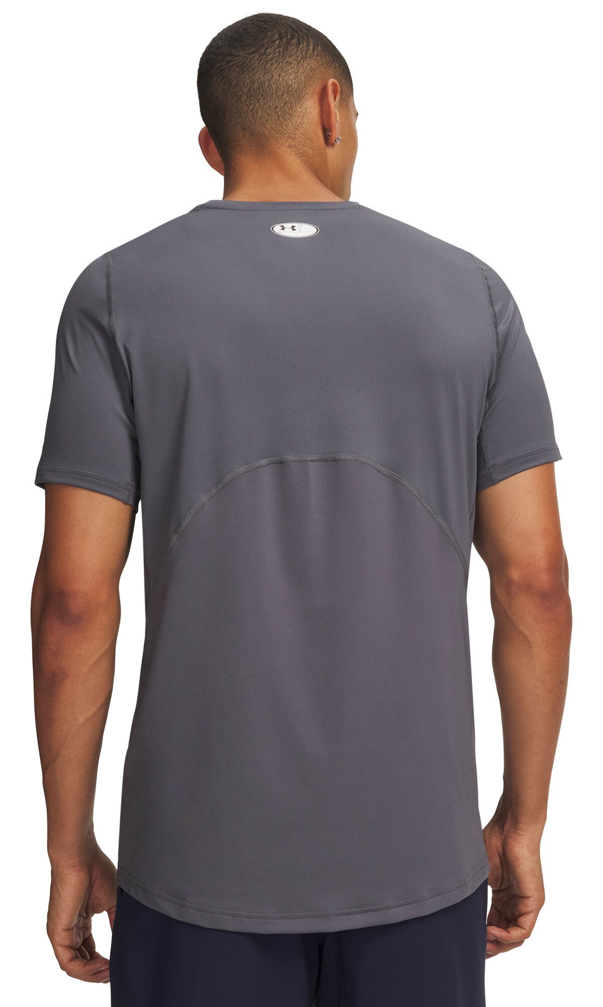 Under Armour HeatGear Fitted S camiseta de hombre, castlerock/blanco