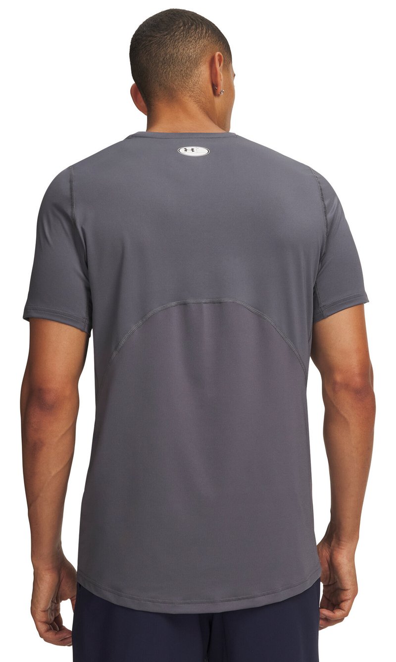 Under Armour HeatGear Fitted S camiseta de hombre, castlerock/blanco