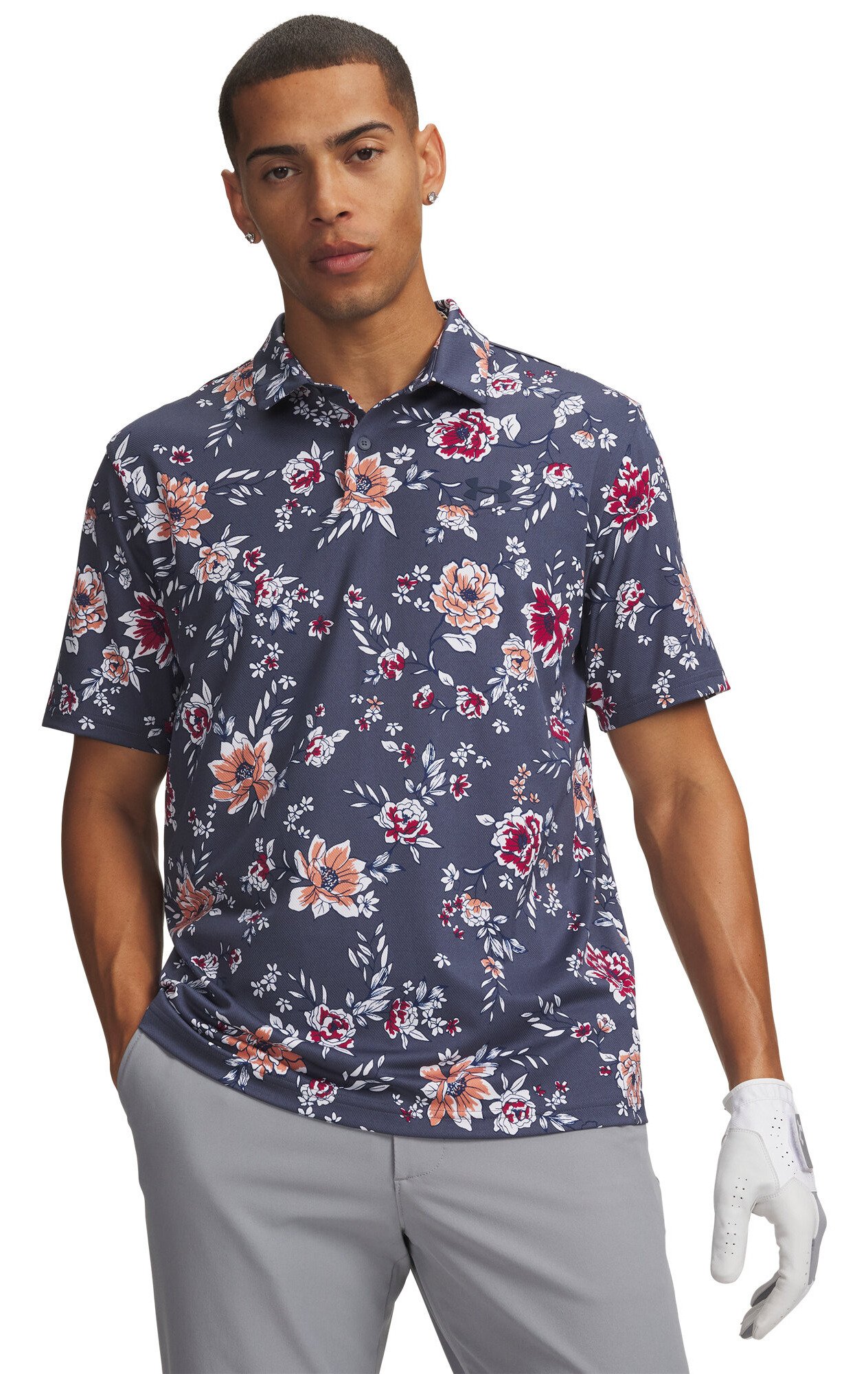 Under Armour Matchplay Printed polo de hombre, downpour gray