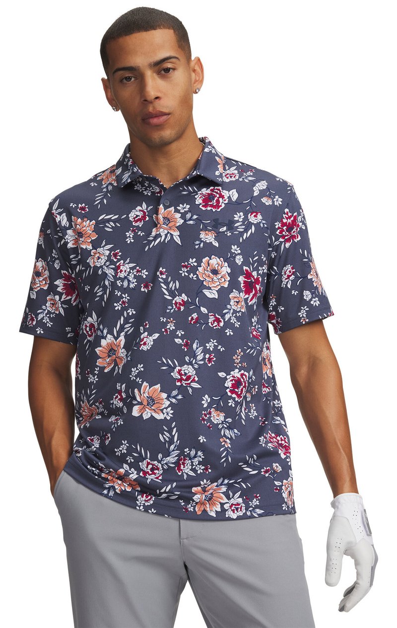 Under Armour Matchplay Printed polo de hombre, downpour gray