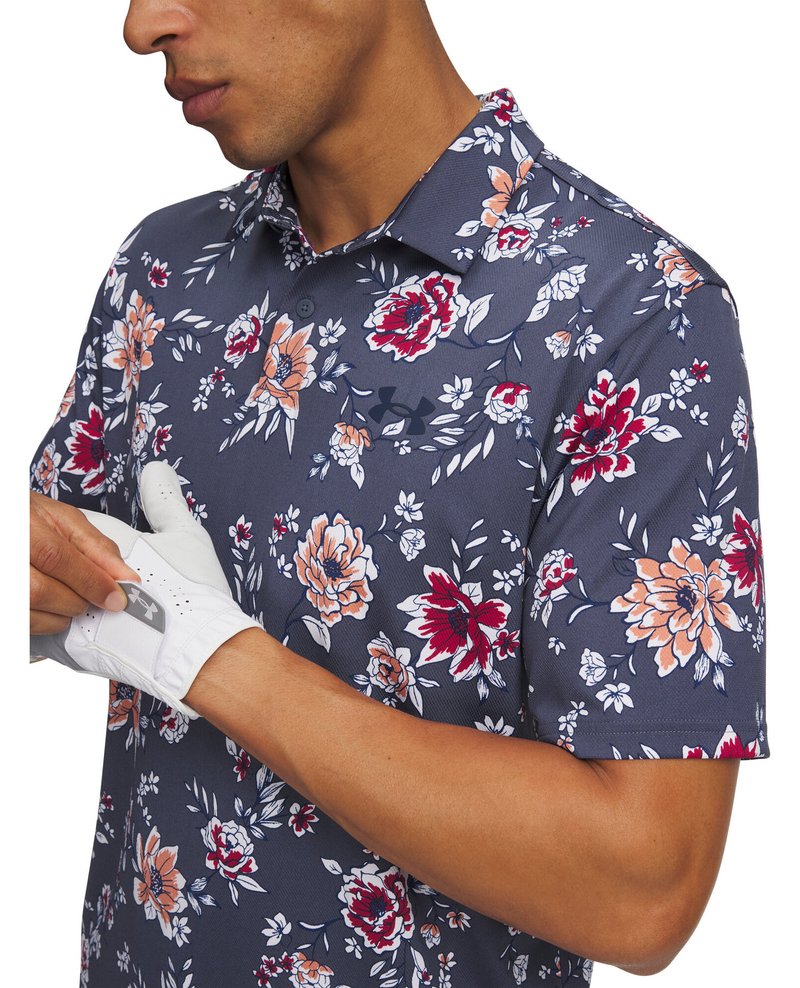 Under Armour Matchplay Printed polo de hombre, downpour gray