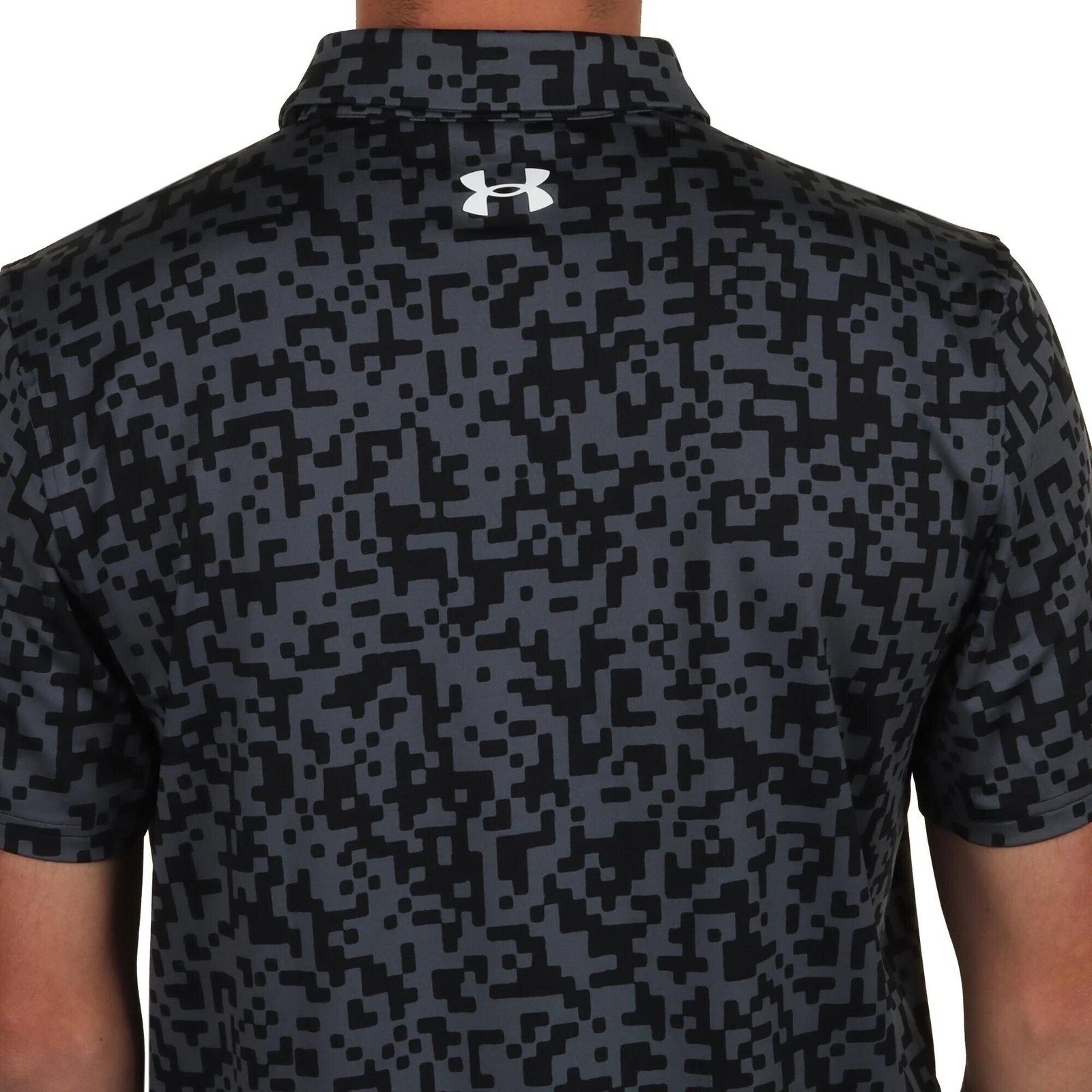 Under Armour T2G Printed polo de hombre, negro/castlerock