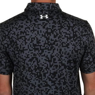 Under Armour T2G Printed polo de hombre, negro/castlerock