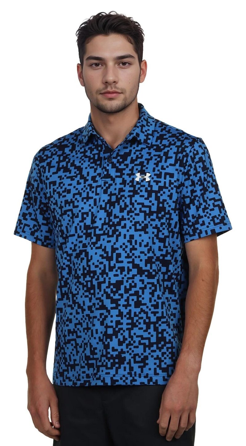 Under Armour T2G Printed polo de hombre, blue atlantis