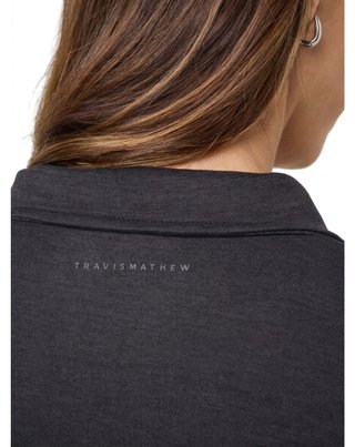 Travis Mathew Skyloft Light Zip longsleeve polo de mujer, heather black