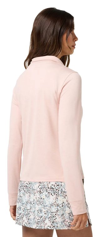Travis Mathew Skyloft Light Zip longsleeve polo de mujer, heather blush pink