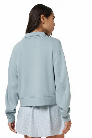 Travis Mathew Skyloft Soft Half Zip Pullover sudadera de mujer, slate