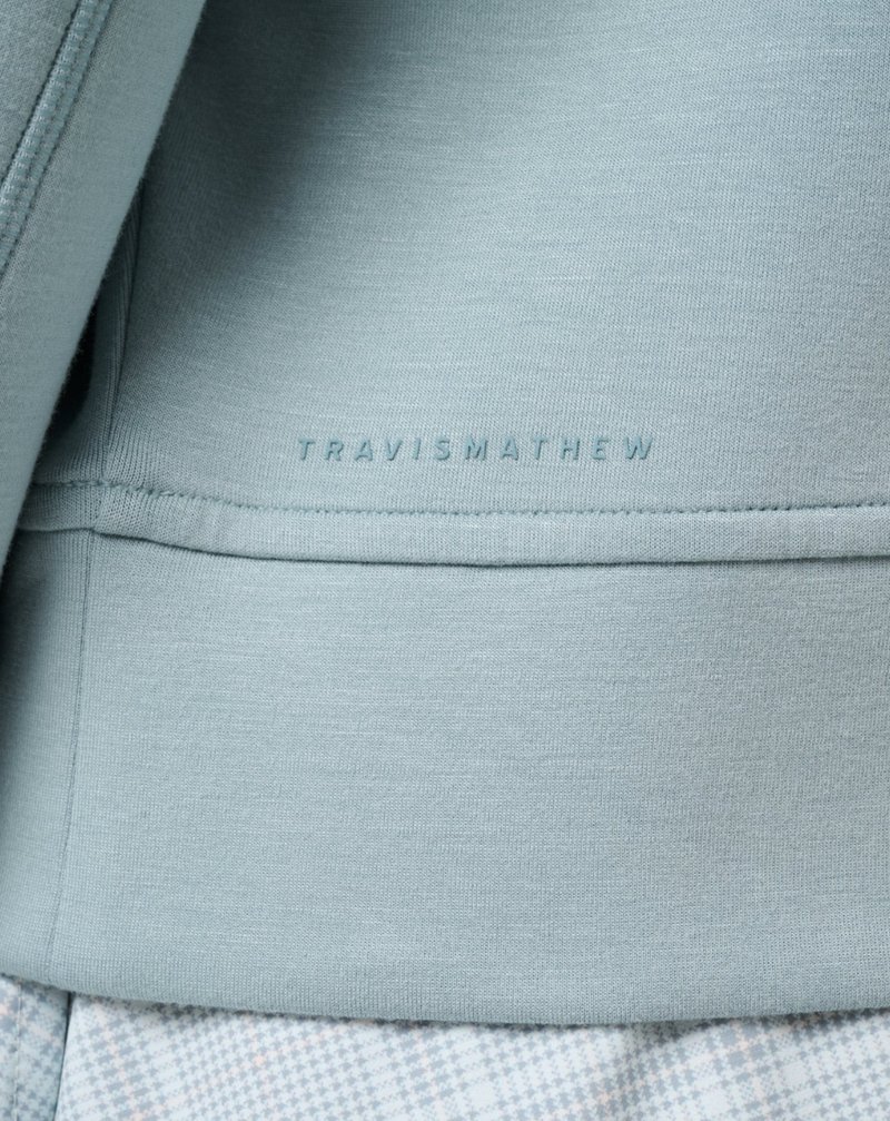 Travis Mathew Skyloft Soft Half Zip Pullover sudadera de mujer, slate