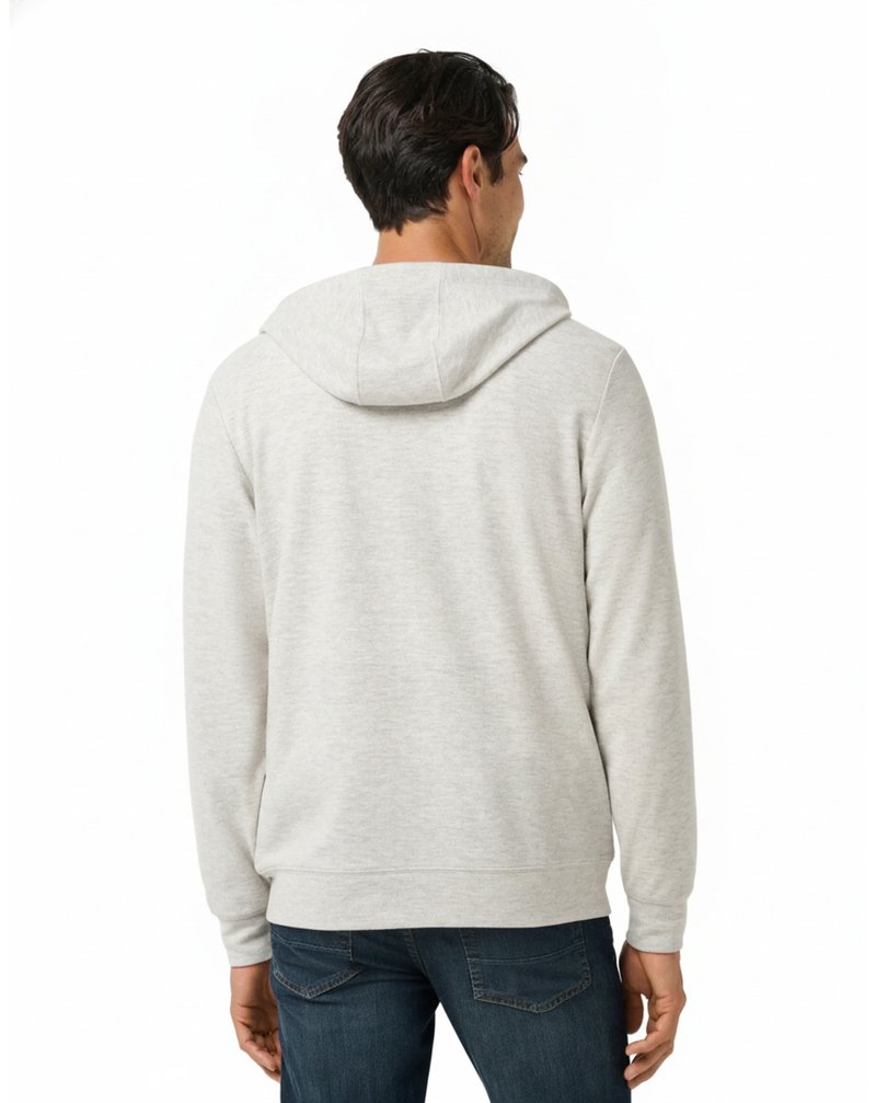 Travis Mathew Cloud Sweater Full Zip sudadera con capucha de hombre, heather grey