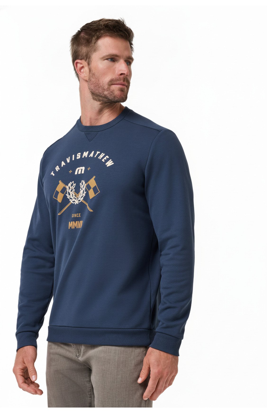 Travis Mathew TM Varsity Club Crew sudadera de hombre, total eclipse