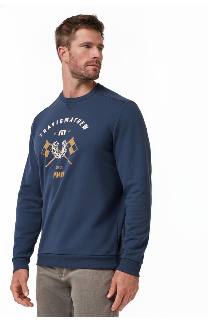 Travis Mathew TM Varsity Club Crew sudadera de hombre, total eclipse