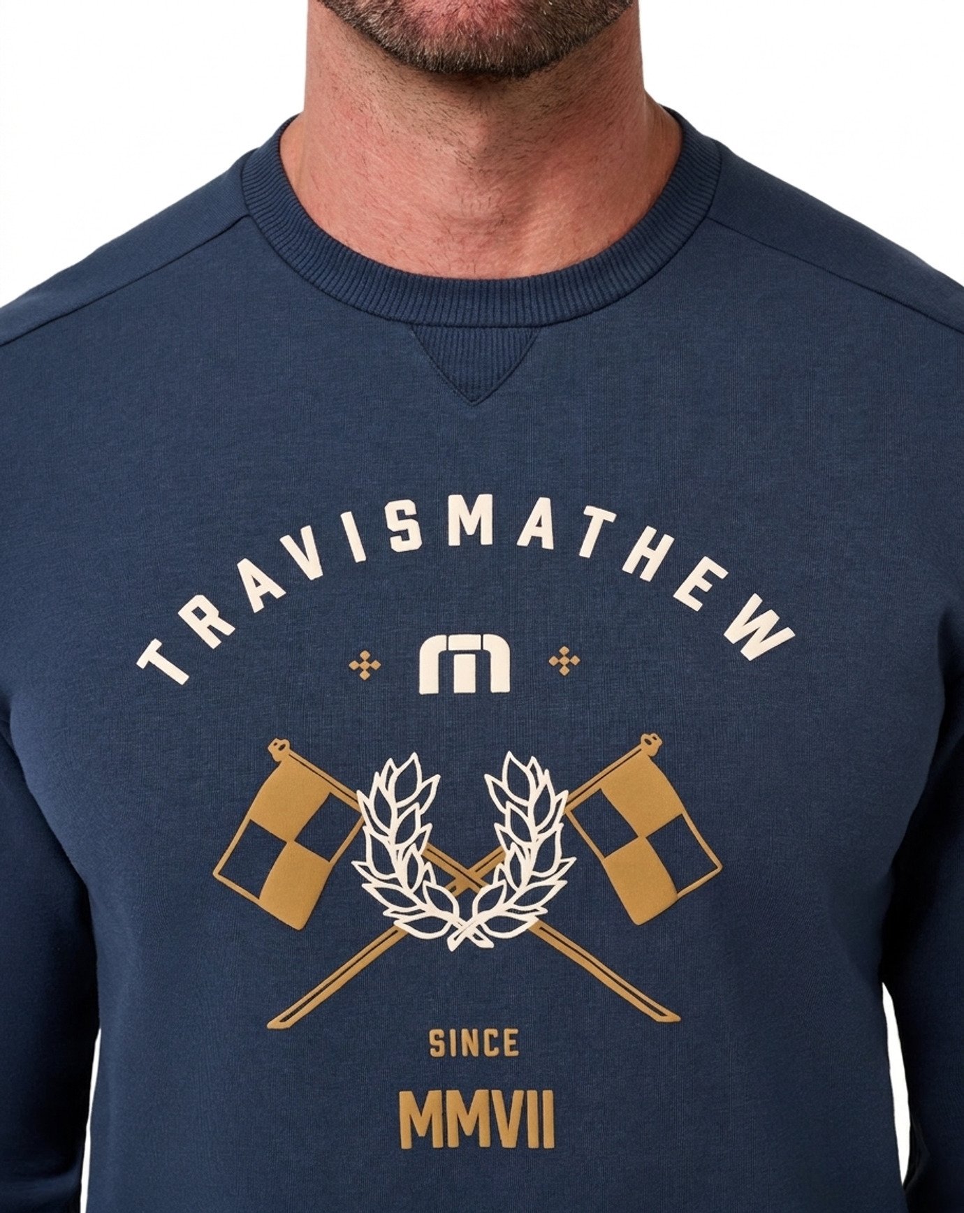 Travis Mathew TM Varsity Club Crew sudadera de hombre, total eclipse