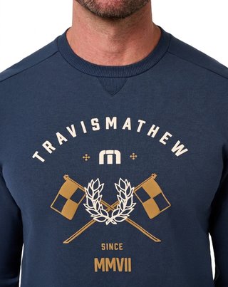 Travis Mathew TM Varsity Club Crew sudadera de hombre, total eclipse