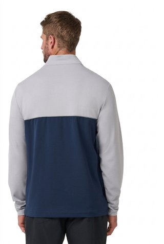 Travis Mathew Fibercloud Color Block Quarter Zip, gris claro