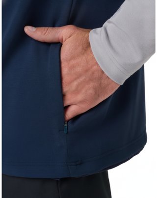 Travis Mathew Fibercloud Color Block Quarter Zip, gris claro